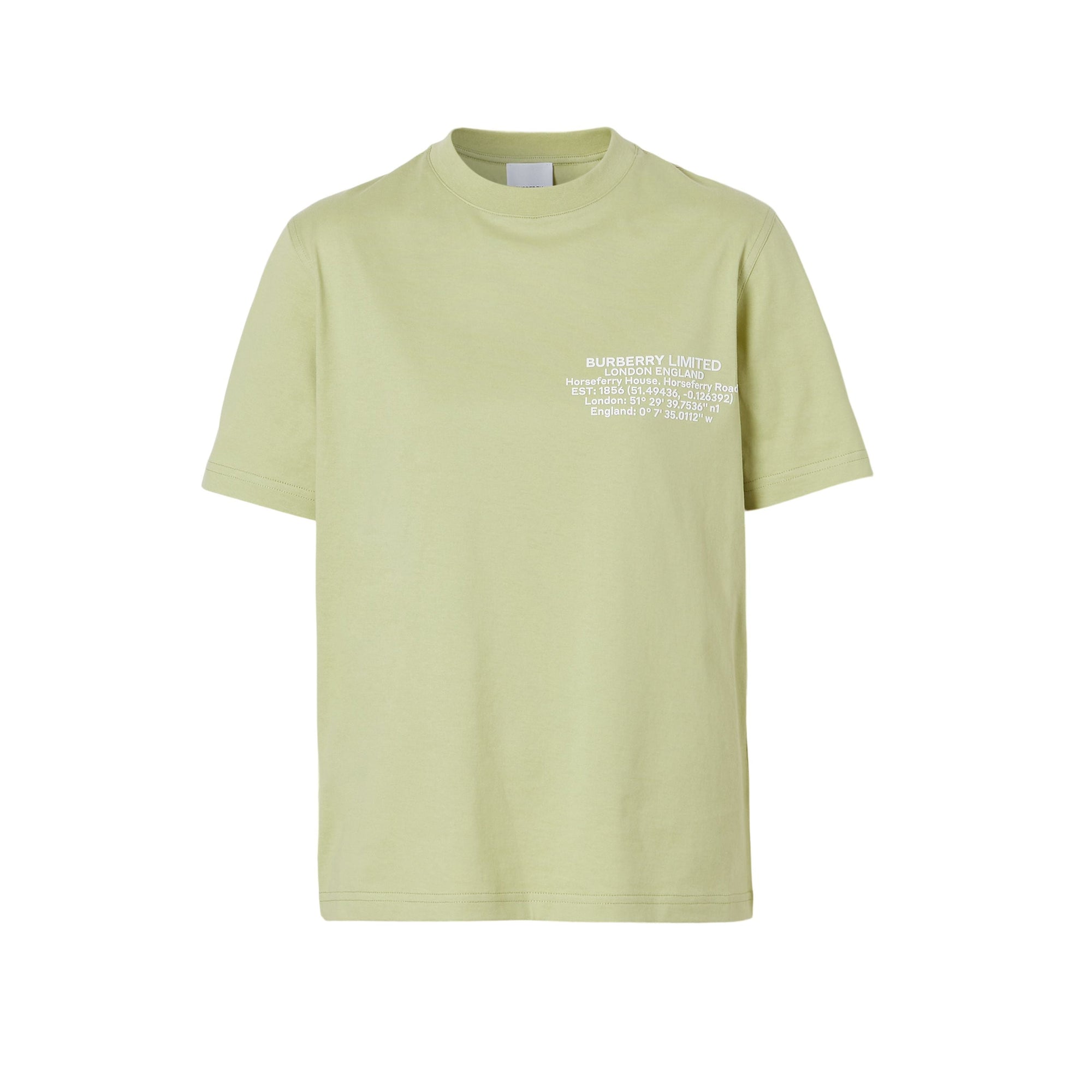 T-shirt en coton avec coordonnées géographiques - Mist Green