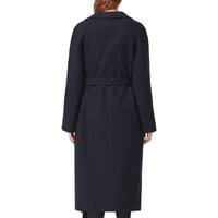 Manteau portefeuille ceinturé en cachemire double face - Navy Black