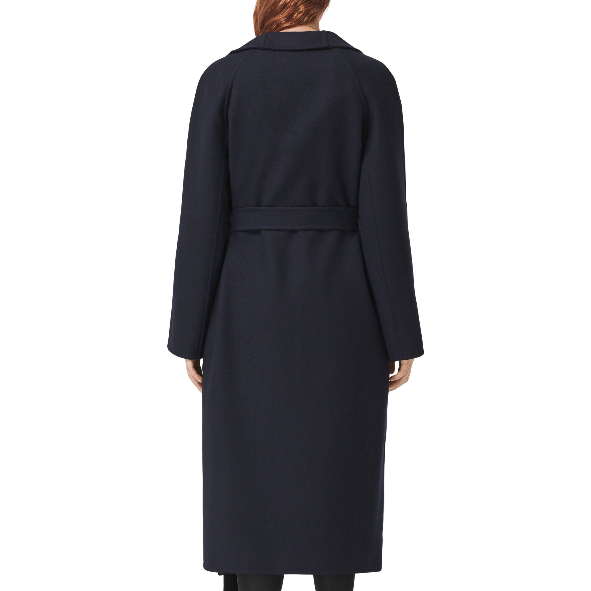 Manteau portefeuille ceinturé en cachemire double face - Navy Black