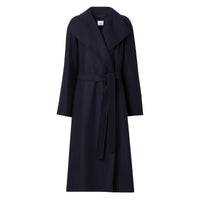 Manteau portefeuille ceinturé en cachemire double face - Navy Black