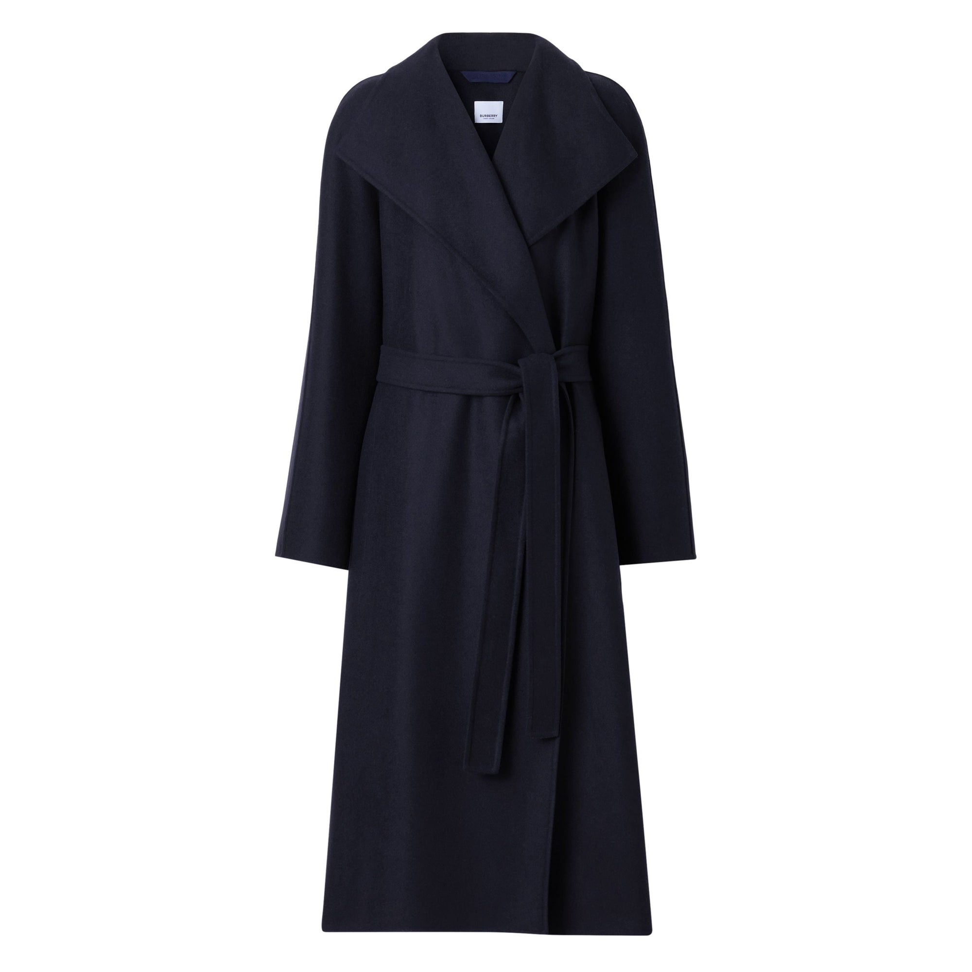 Manteau portefeuille ceinturé en cachemire double face - Navy Black