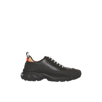 Sneakers en cuir et coton à motif Vintage Check - Black