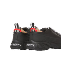Sneakers en cuir et coton à motif Vintage Check - Black