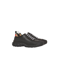 Sneakers en cuir et coton à motif Vintage Check - Black