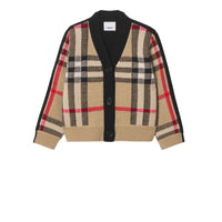 Cardigan en jacquard de laine et cachemire Check - Archive Beige Check