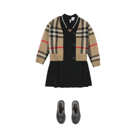 Cardigan en jacquard de laine et cachemire Check - Archive Beige Check