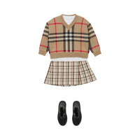 Pull en laine et cachemire Check jacquard - Archive Beige Check