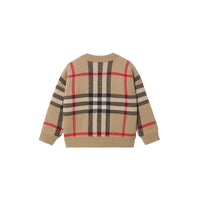 Pull en laine et cachemire Check jacquard - Archive Beige Check