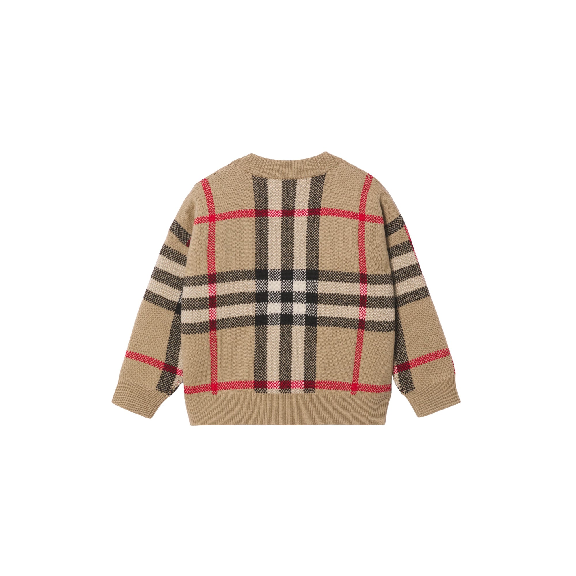 Pull en laine et cachemire Check jacquard - Archive Beige Check