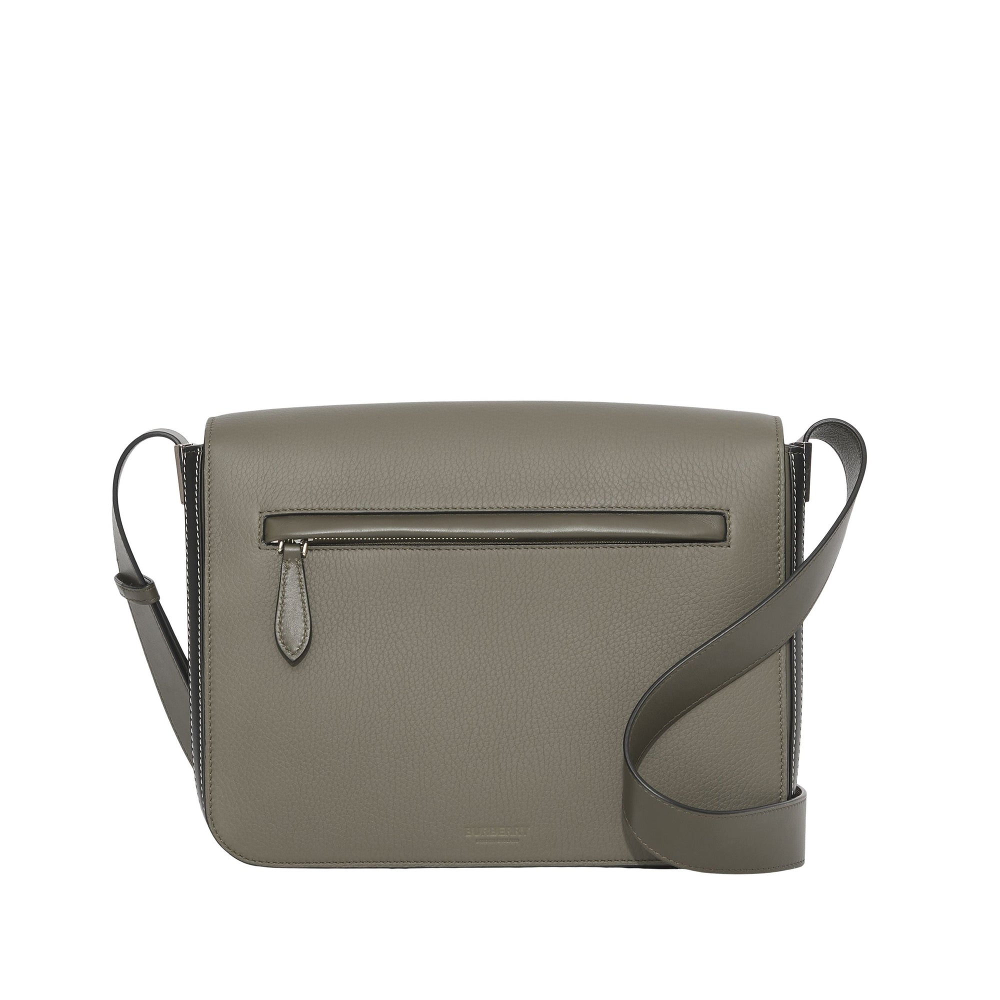 Petit sac Messenger en cuir grainé - Poplar Green & Black