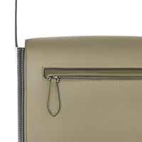 Petit sac Messenger en cuir grainé - Poplar Green & Black