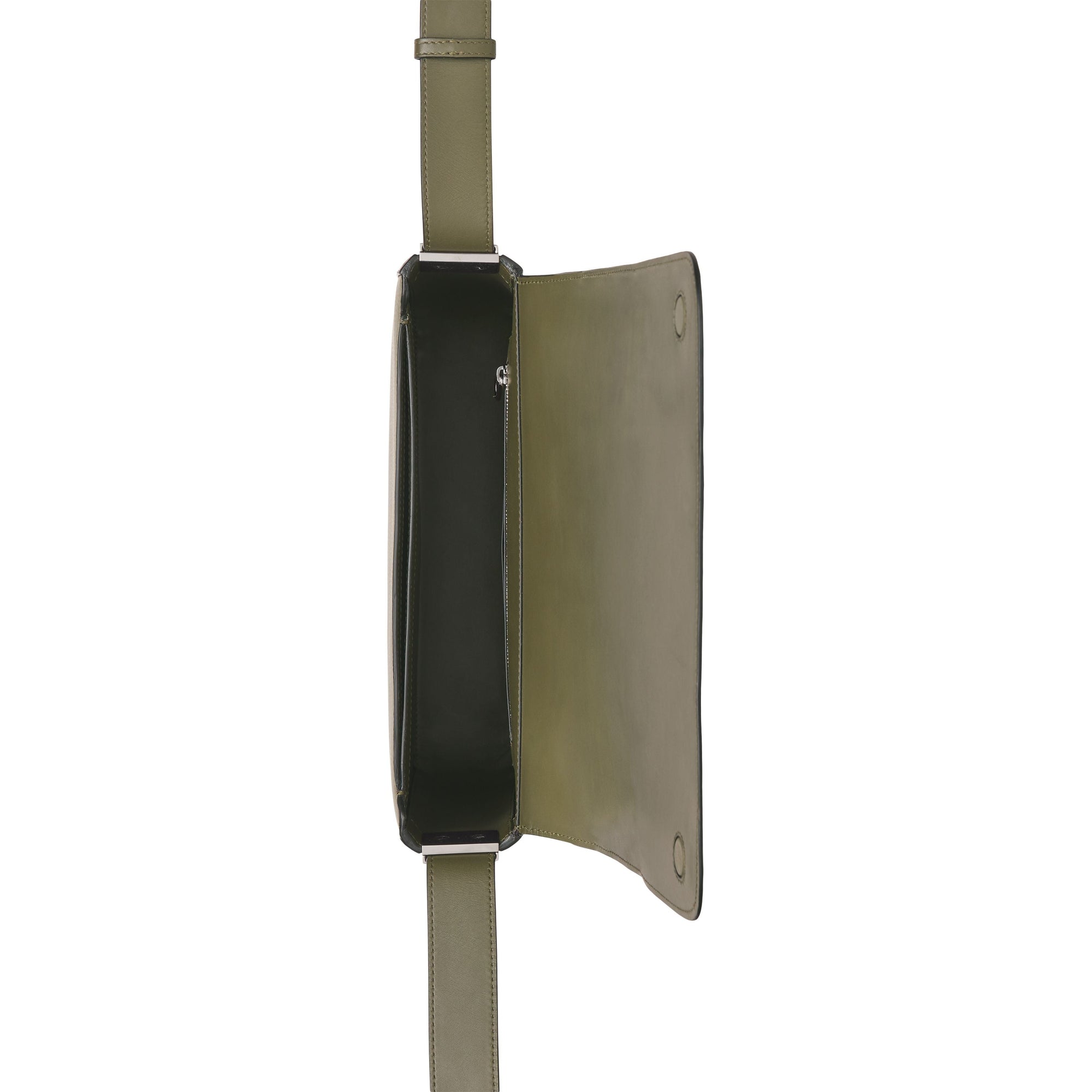 Petit sac Messenger en cuir grainé - Poplar Green & Black