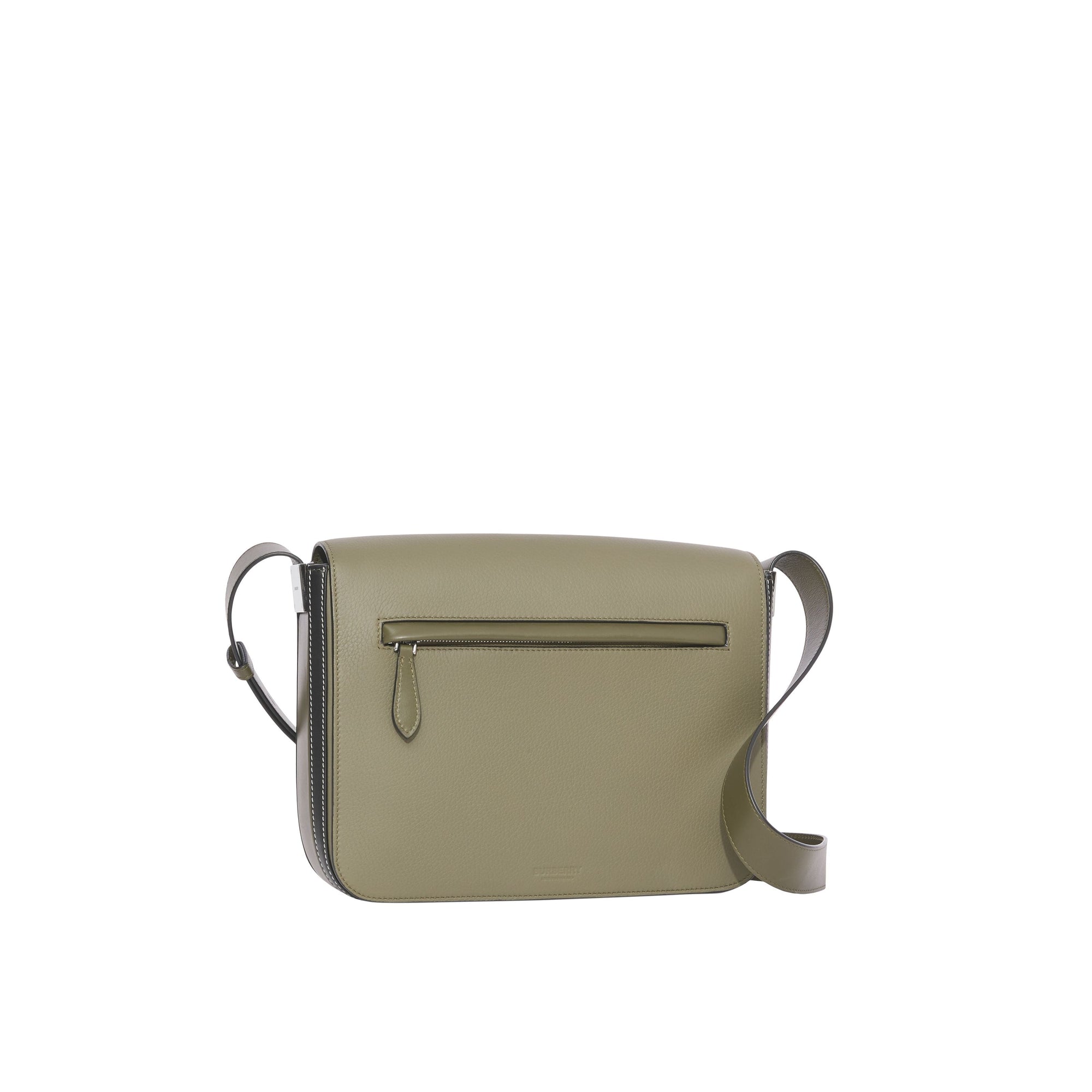 Petit sac Messenger en cuir grainé - Poplar Green & Black