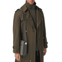Petit sac Messenger en cuir grainé - Poplar Green & Black