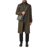 Petit sac Messenger en cuir grainé - Poplar Green & Black