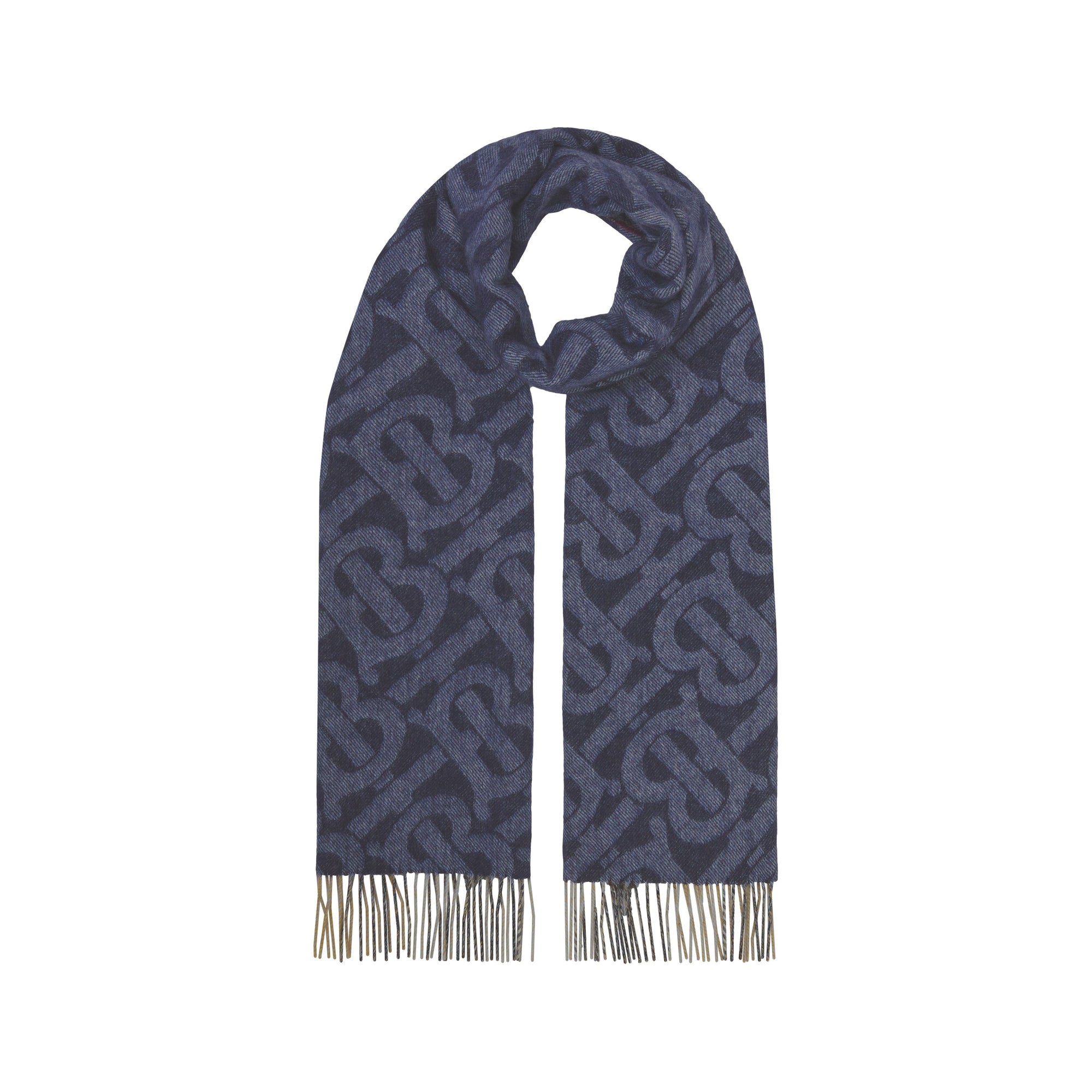 Écharpe réversible en cachemire à motif check - Indigo