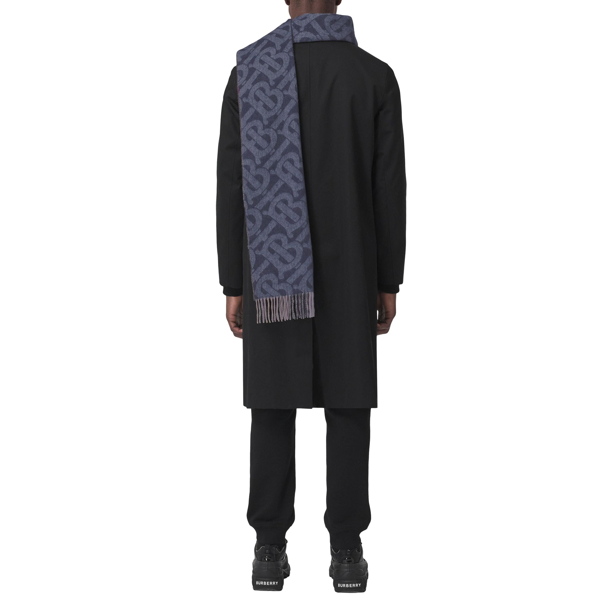 Écharpe réversible en cachemire à motif check - Indigo