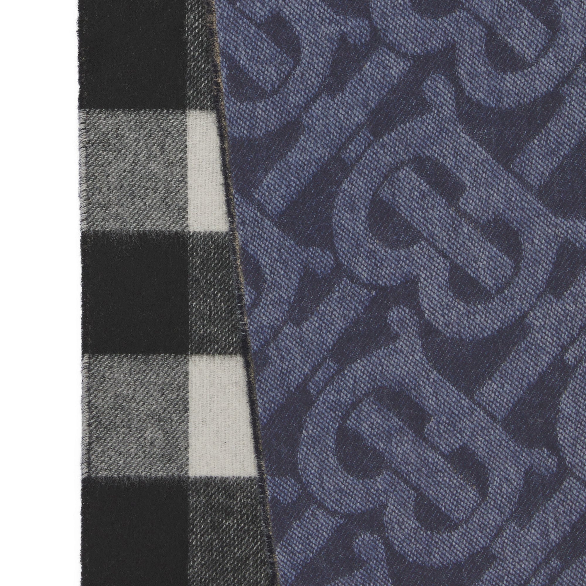Écharpe réversible en cachemire à motif check - Indigo