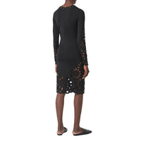 Robe en jersey stretch avec broderie anglaise - Black