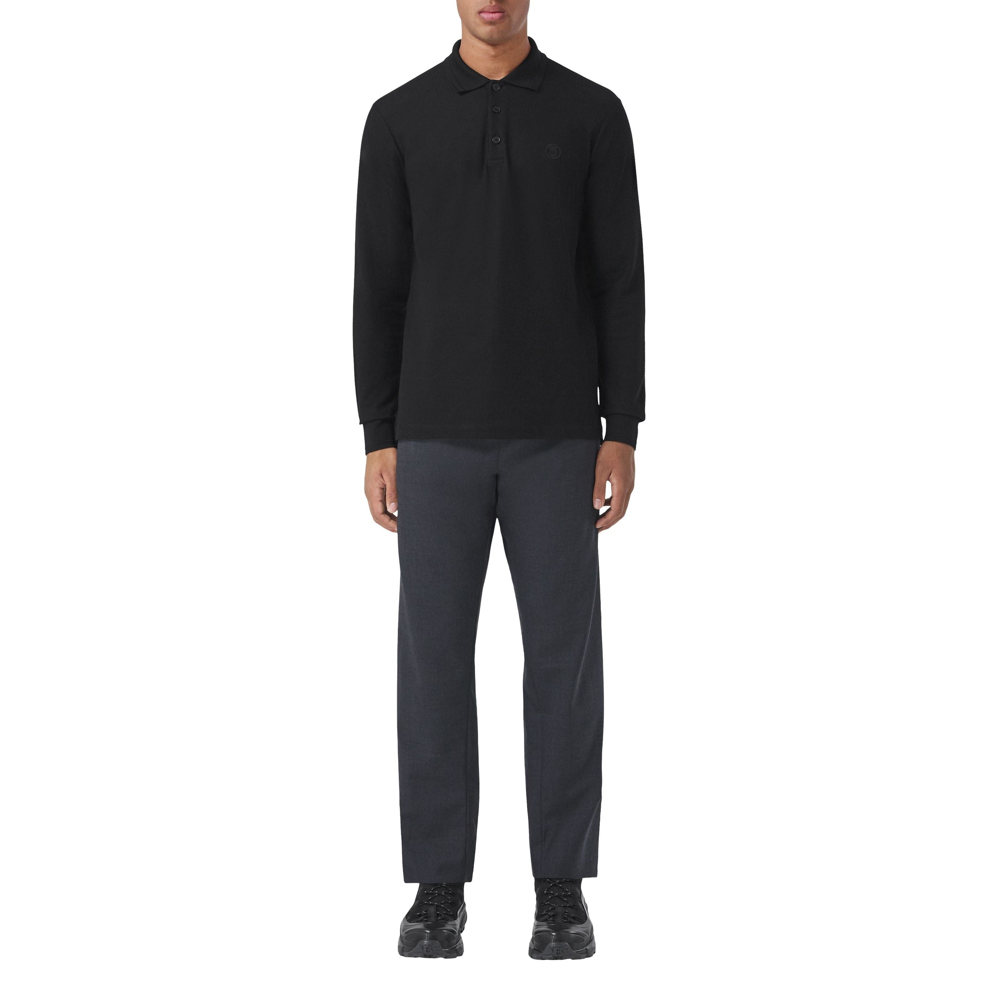 Polo à manches longues à motif Monogram - Black