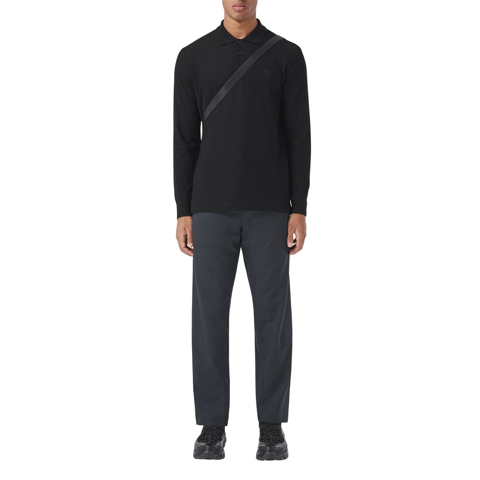 Polo à manches longues à motif Monogram - Black