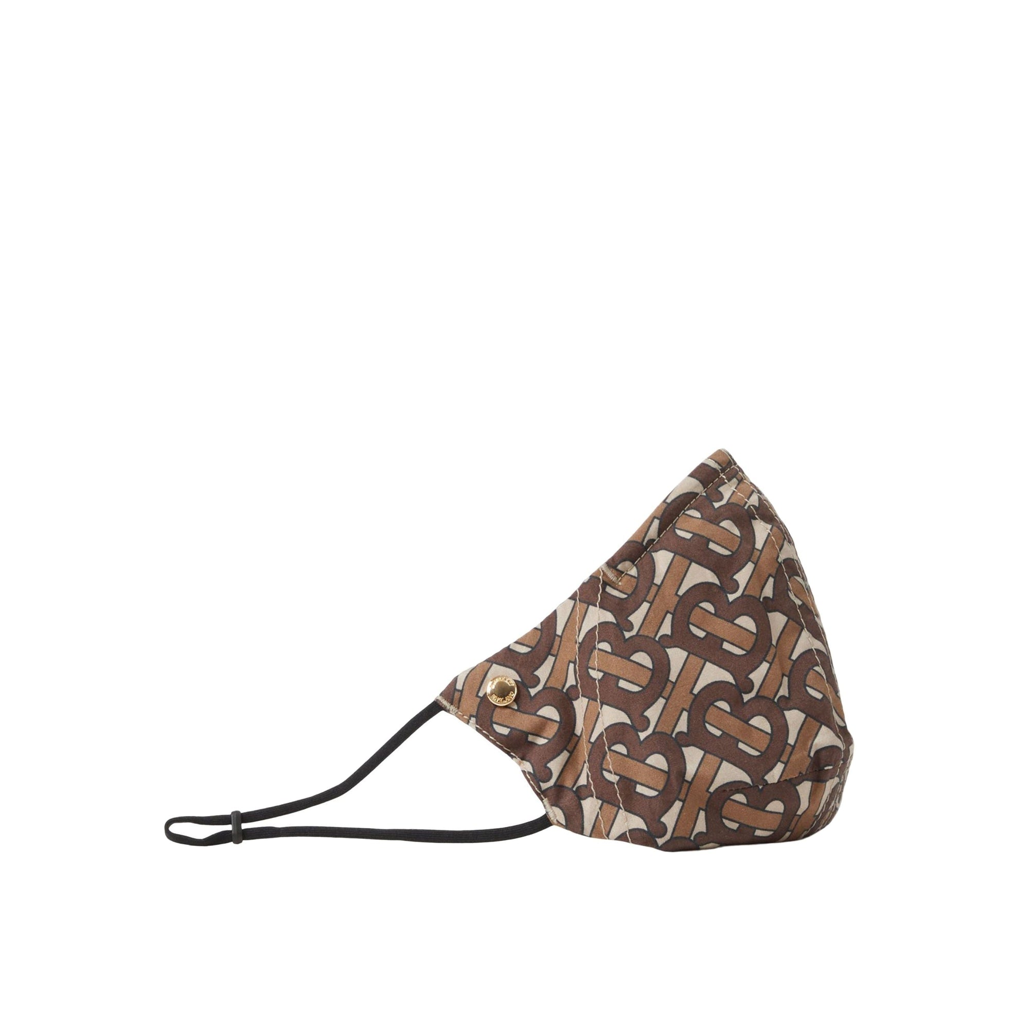 Masque sanitaire à motif monogramme - Bridle Brown