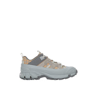 Sneakers Arthur en cuir velours à motif check - White & Grey