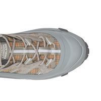 Sneakers Arthur en cuir velours à motif check - White & Grey