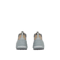 Sneakers Arthur en cuir velours à motif check - White & Grey