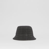 Bob en laine et cachemire à motif check - Charcoal Grey
