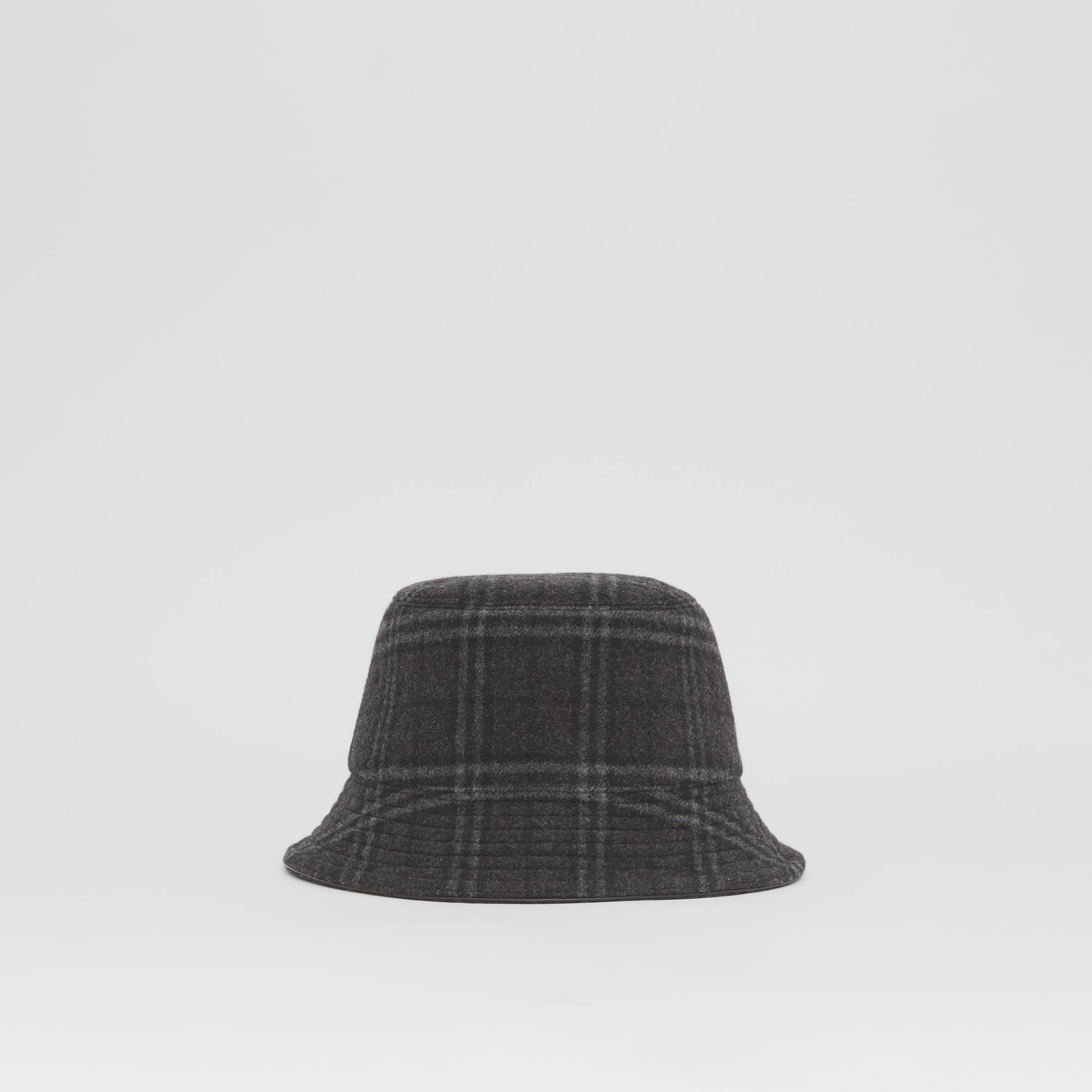 Bob en laine et cachemire à motif check - Charcoal Grey