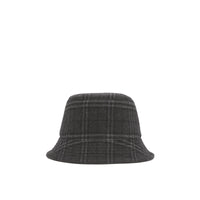 Bob en laine et cachemire à motif check - Charcoal Grey