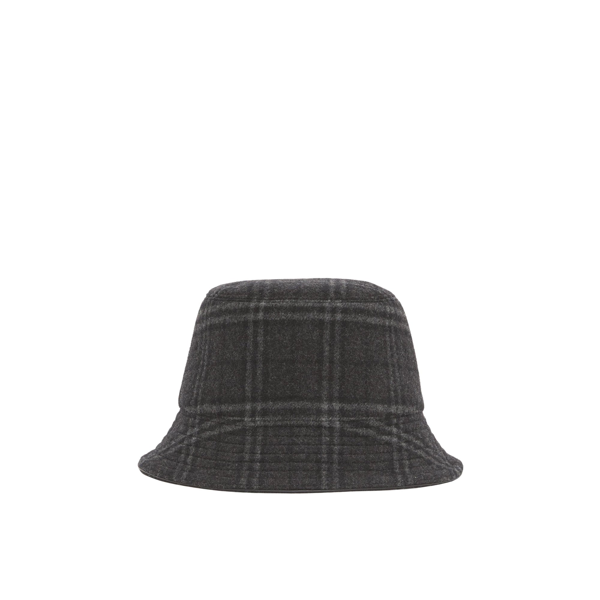 Bob en laine et cachemire à motif check - Charcoal Grey
