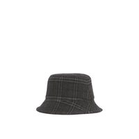 Bob en laine et cachemire à motif check - Charcoal Grey