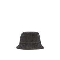 Bob en laine et cachemire à motif check - Charcoal Grey