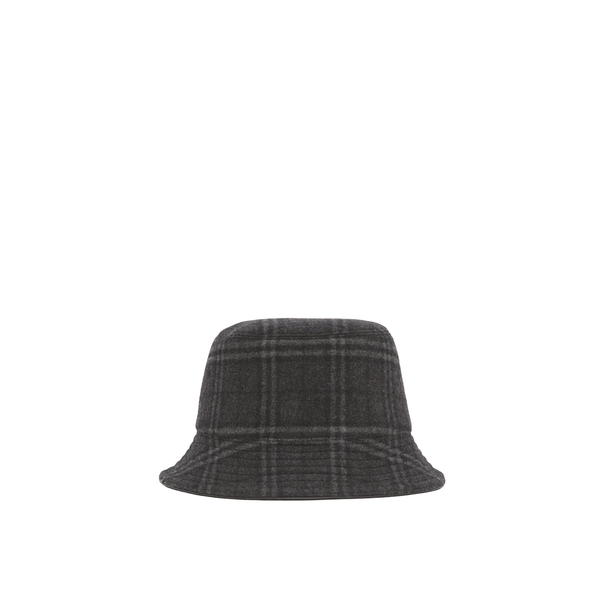 Bob en laine et cachemire à motif check - Charcoal Grey