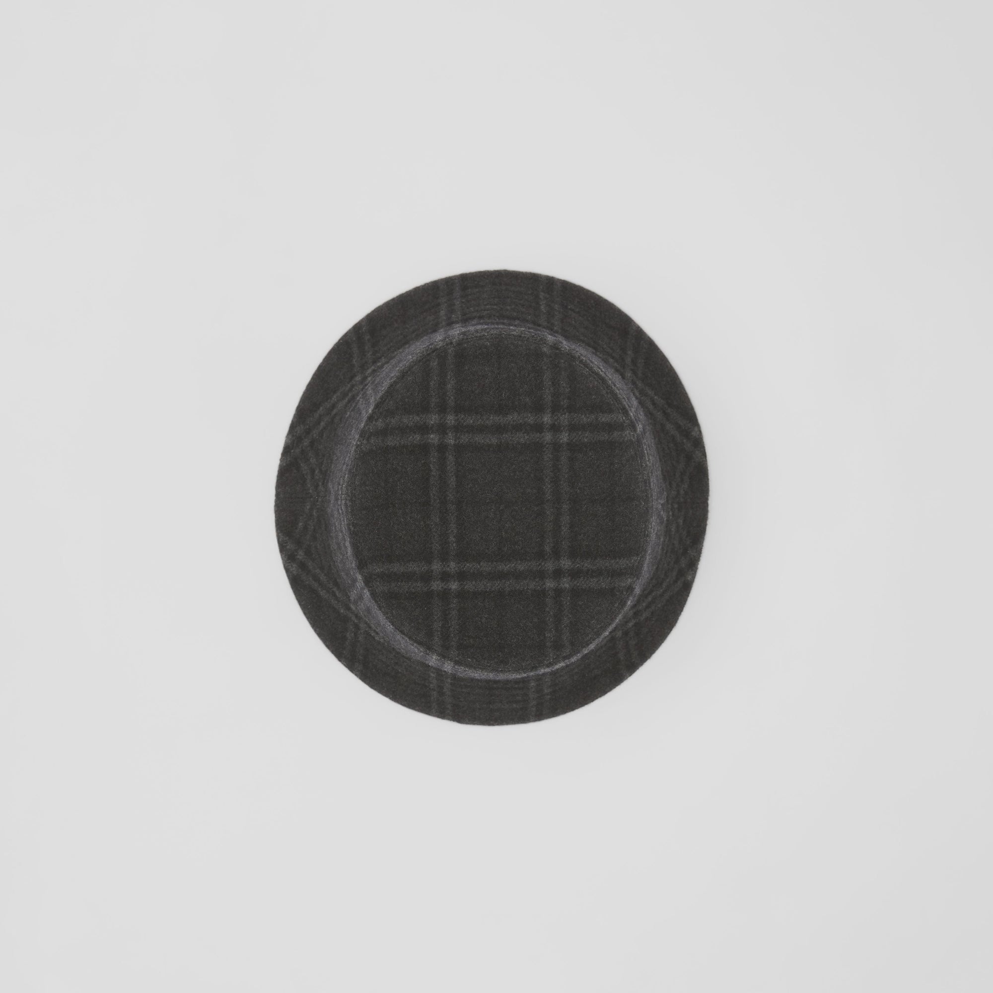 Bob en laine et cachemire à motif check - Charcoal Grey