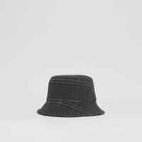 Bob en laine et cachemire à motif check - Charcoal Grey
