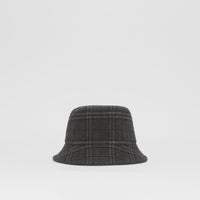 Bob en laine et cachemire à motif check - Charcoal Grey