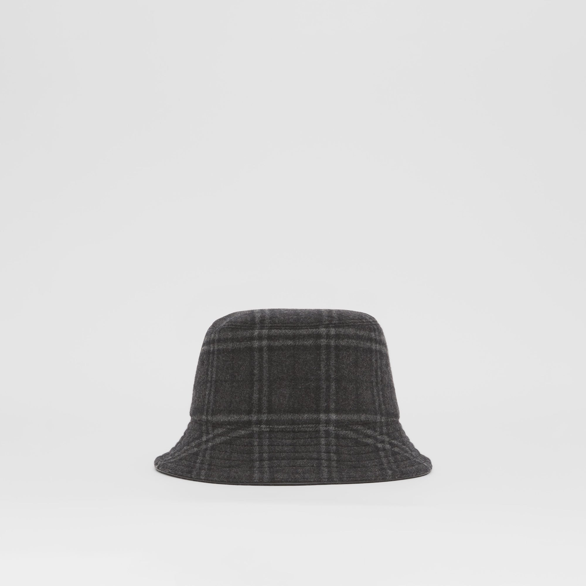 Bob en laine et cachemire à motif check - Charcoal Grey