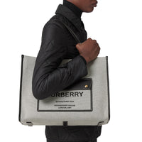 Sac cabas Freya en toile et cuir - Black & Black