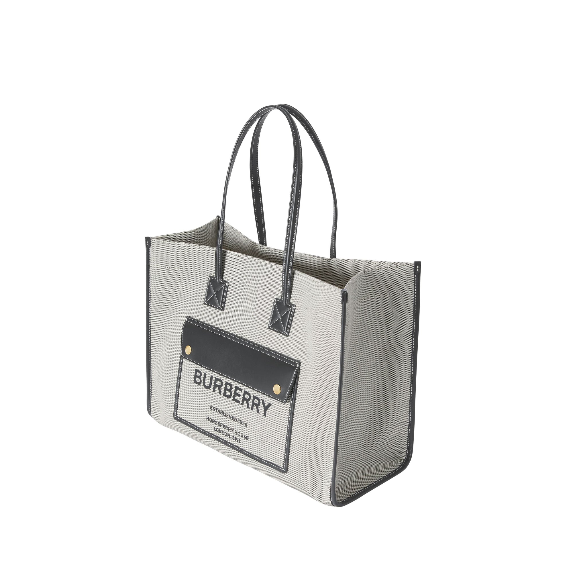 Sac cabas Freya en toile et cuir - Black & Black