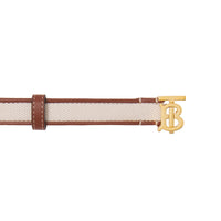 Ceinture TB à plaque en toile et cuir - Natural & Tan