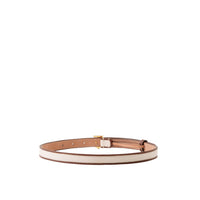 Ceinture TB à plaque en toile et cuir - Natural & Tan