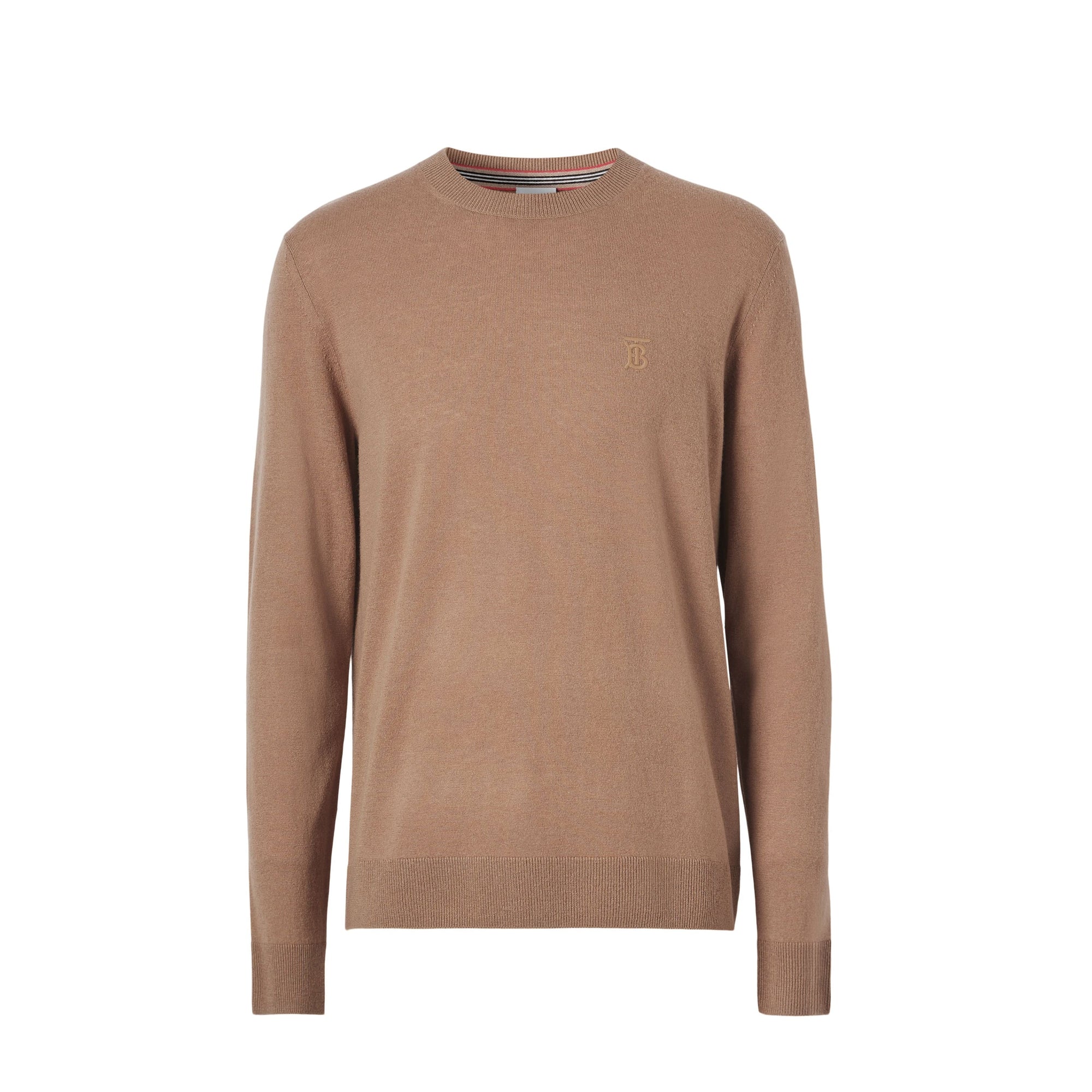 Pull en cachemire à motif monogramme - Camel