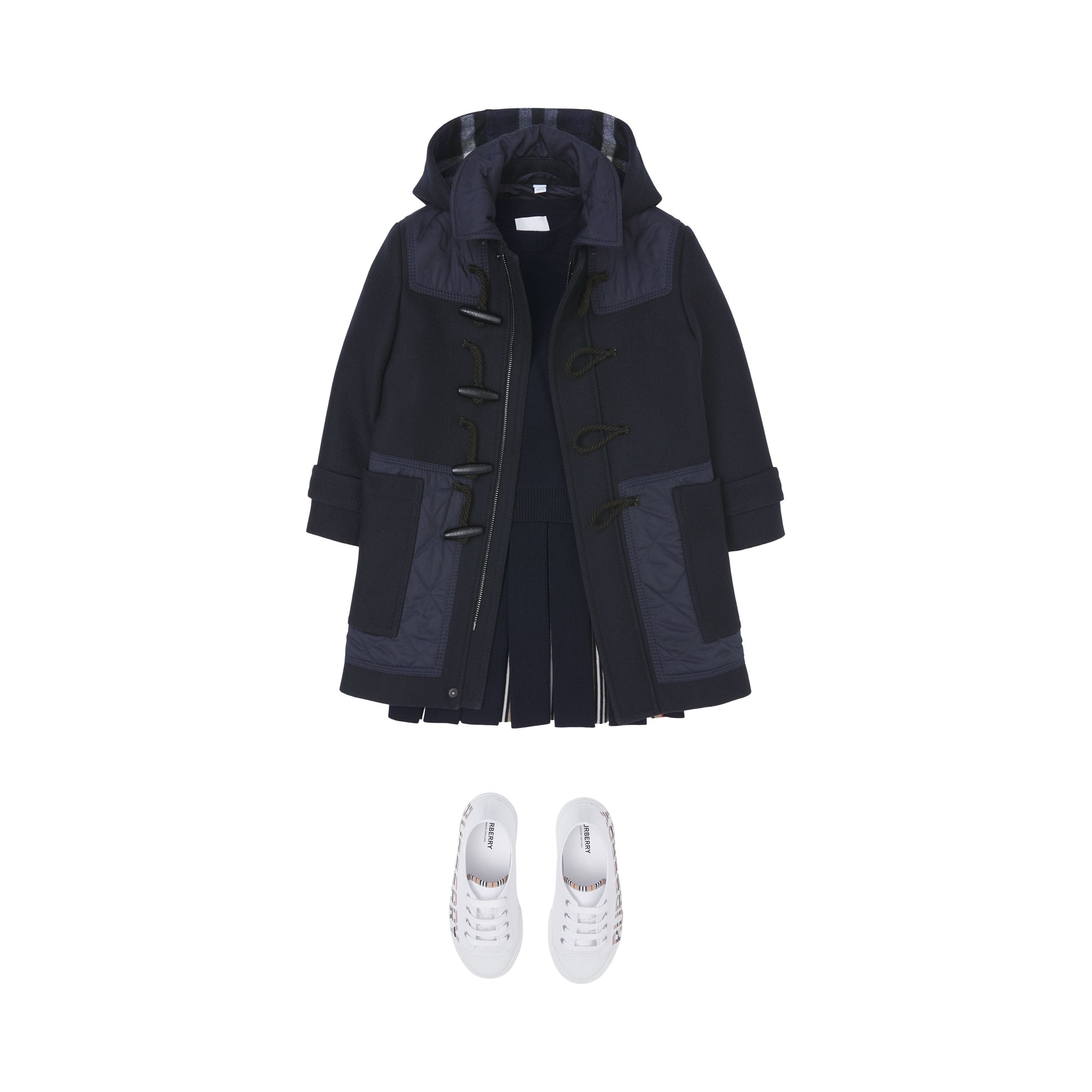 Duffle-coat en laine matelassé - Navy