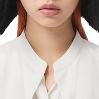 Chemise sans manches en crêpe de soie de Chine avec logo - Neutral White