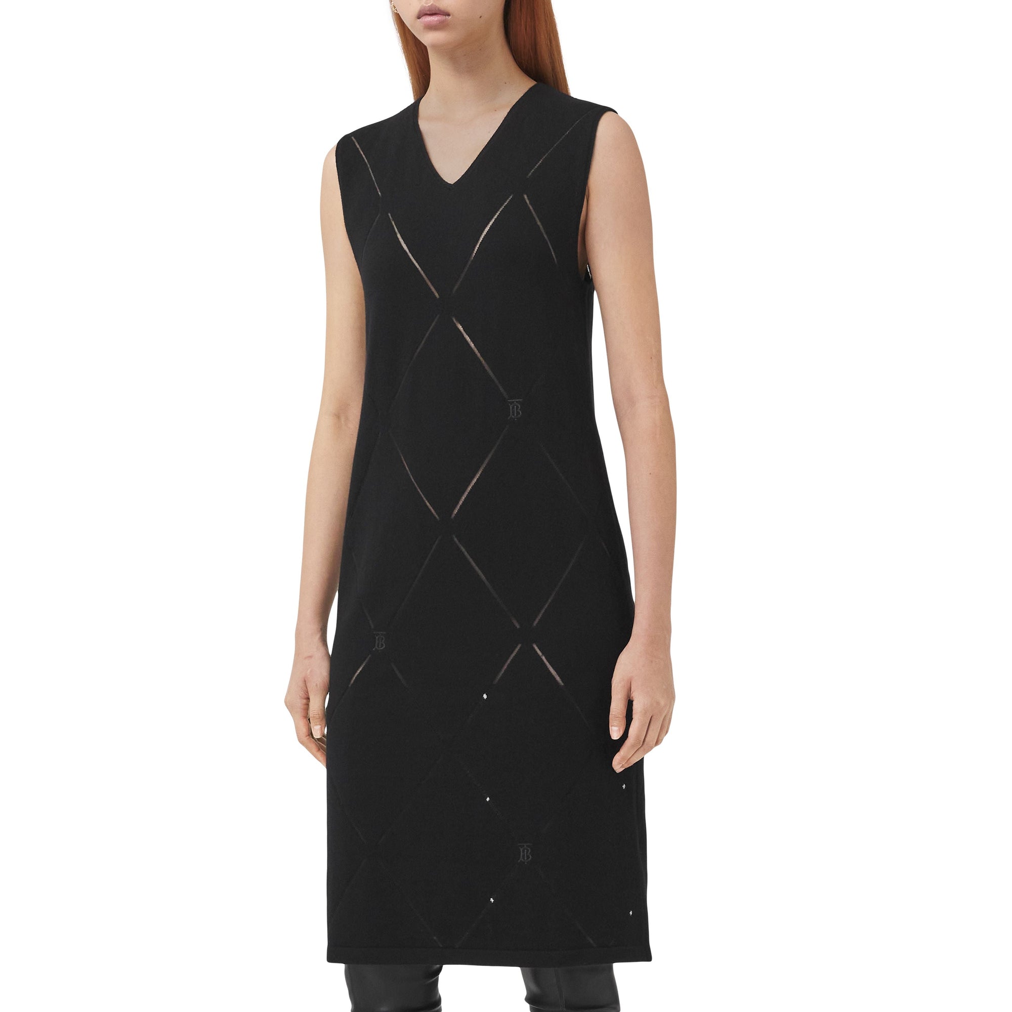 Robe en laine mélangée monogramme - Black