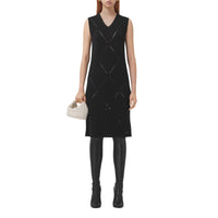 Robe en laine mélangée monogramme - Black