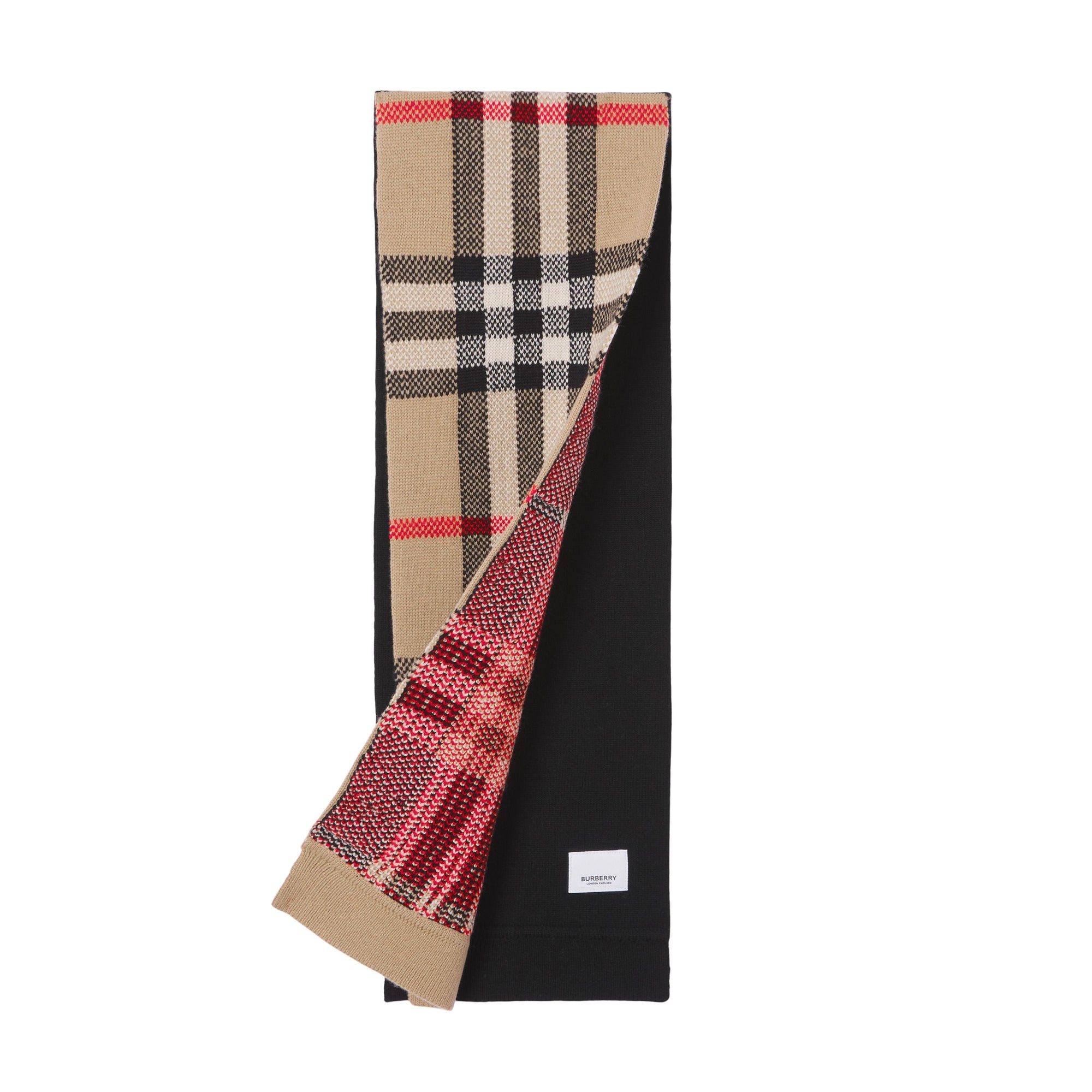 Écharpe en laine et cachemire mélangés Vintage Check - Archive Beige Check